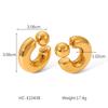 European & American Style C-Shaped Spherical Stud Earrings In High-End Titanium Steel Design for Women