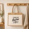 Sac Cabas Jute avec Poche J’peux pas j’ai Bricolage J'peux pas minimaliste | Toile de Jute et Coton 21 L Fond Plat Anses 65 cm