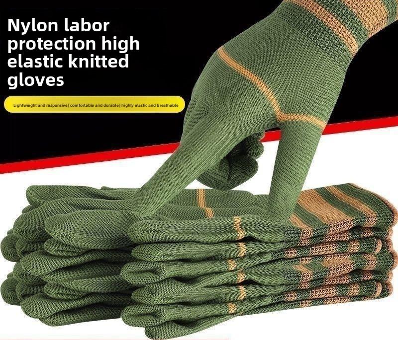 Durable Stretchy Breathable Nylon Work Gloves, Moisture Wicking Soft Comfortable Gloves for Men Women Labor