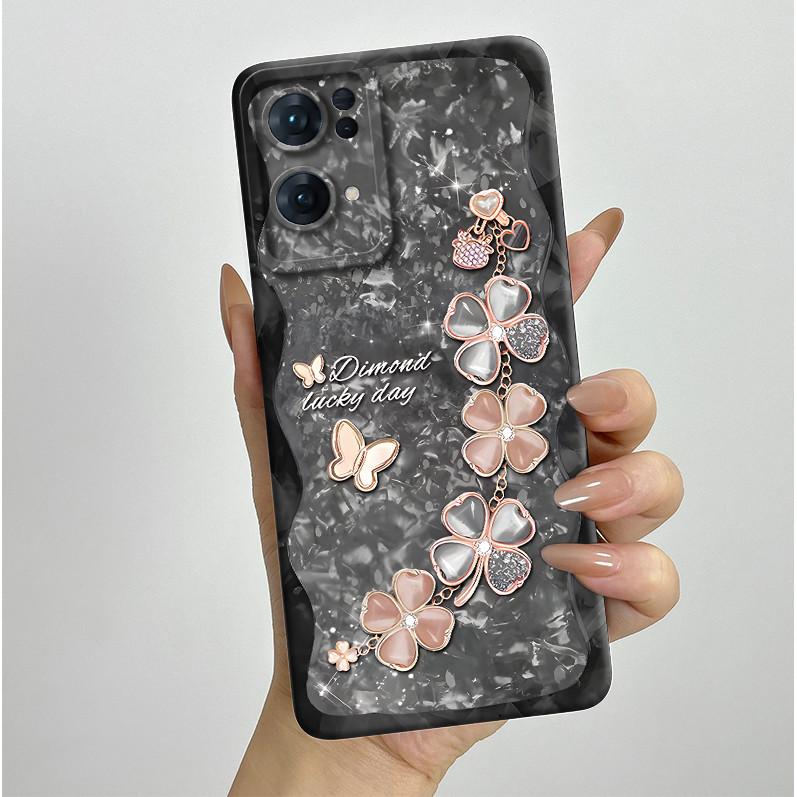 Für Oppo Reno7 Pro 5G Hülle Schöne Schmetterlingsblumen Weiche Fundas Handyhülle Für Oppo Find X5 FindX5 Lite Reno 7 5G Rückseite