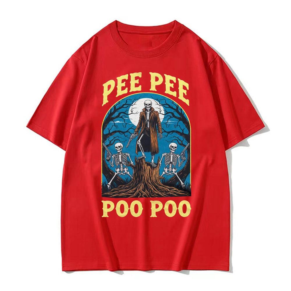 New SpringSummer Mens and Womens Pee Pee Poo Poo Pattern Printed Tshirt Fashion Casual Short Sleeve Round Neck Tshirt