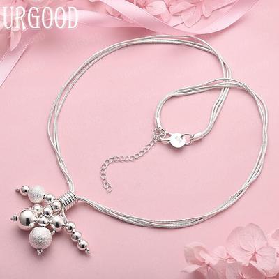 Collana con Catena Snake in Argento Sterling 925 con Perle Gioielli da Matrimonio Regalo
