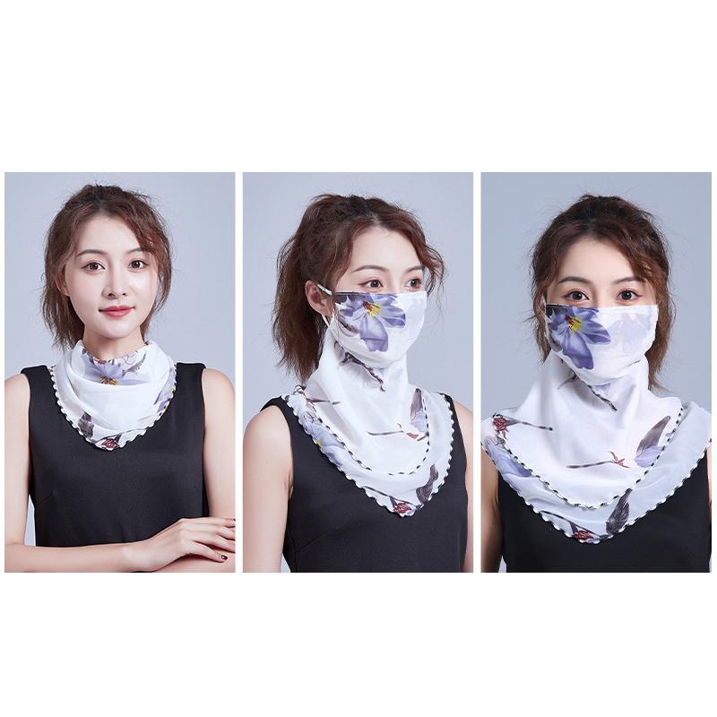 Scarf For Women Sun Uv Protection Hiking Neck Scarf Outdoor Triangular Scarf Sunscreen Veil Ice Silk Mask Face Cover