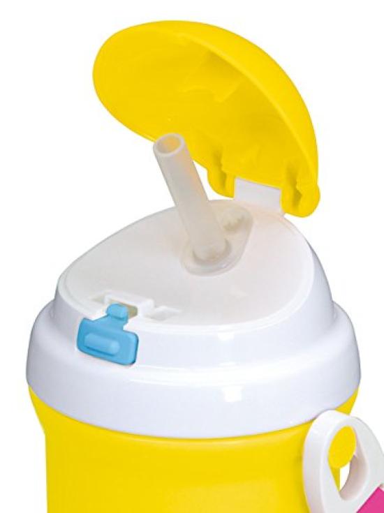 Komori Resin Water Bottle with Penelope Plastic Dishwasher Made in Japan Straw, Bottle, Yellow, 400ml, Safe,