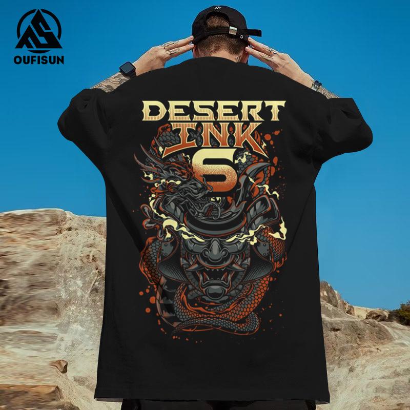 T-Shirts For Men 3d Japanese Ghost Warrior Print Man T-Shirt Hip Hop Tees Oversized T Shirt Men Clothes Vintage Street Tops