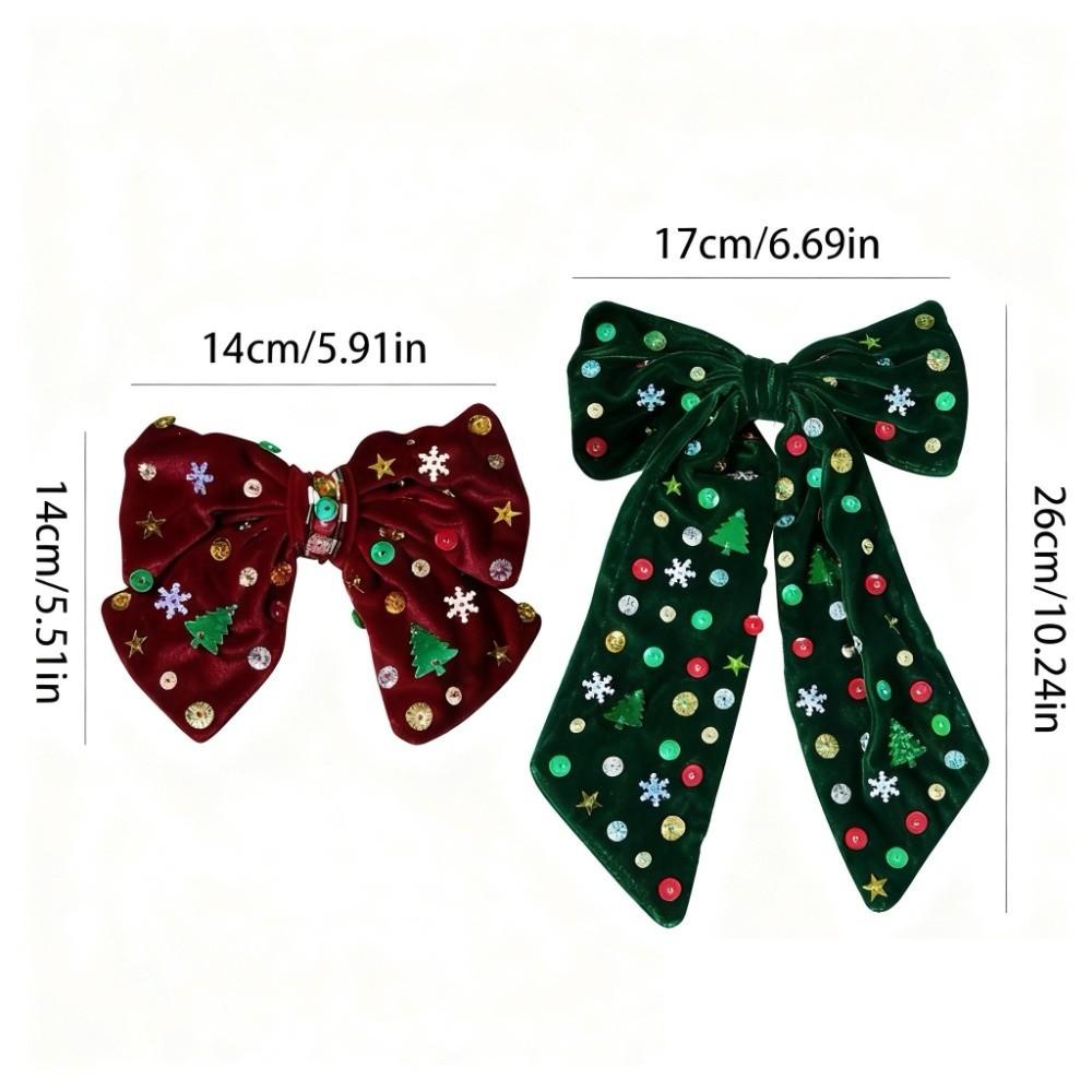 Jewelry Snowflake Christmas Hair Clip Button Sequin Xmas Barrettes Shiny Star Velvet Bow Hairpin Christmas