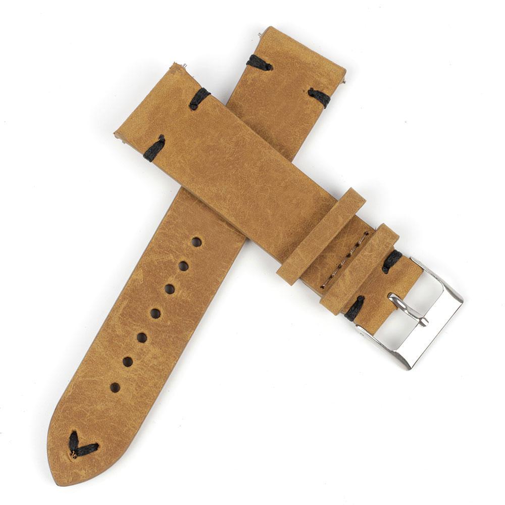 Retro Oil Wax Genuine Leather Watchband 18mm 20mm 22mm 24mm Quick Release Calfskin Watch Strap for Men Wristband Watch Accessory