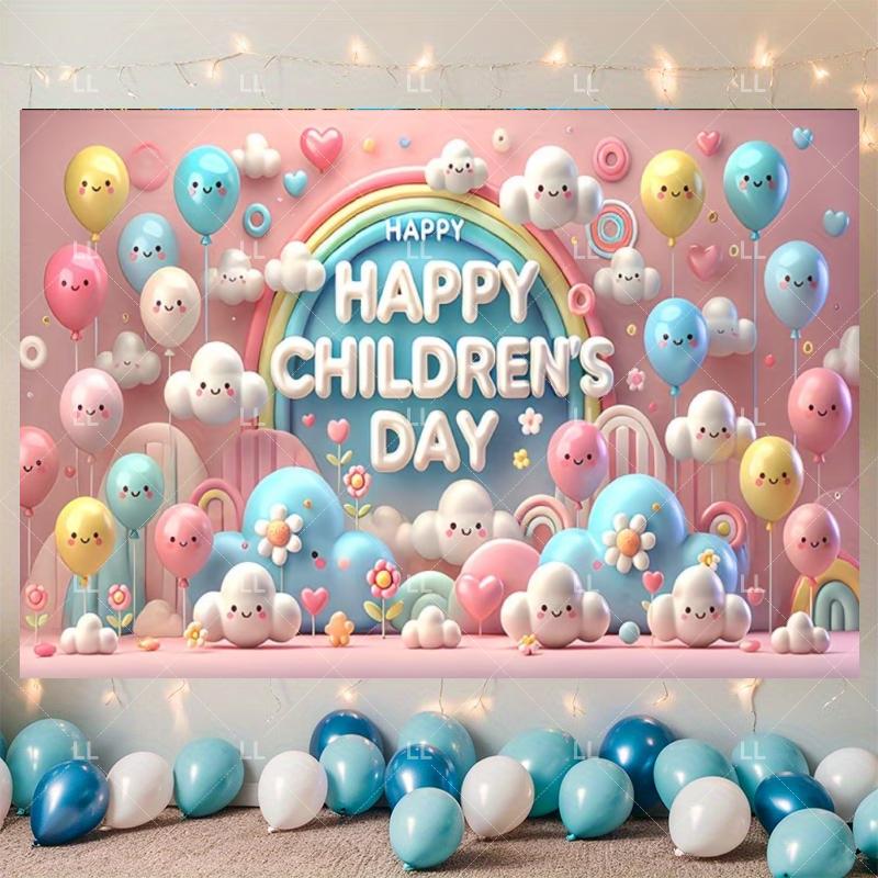 Backdrop for Children's Day Vibrant Decoration for Children's Parties School and Family Celebrations Photography Prop13