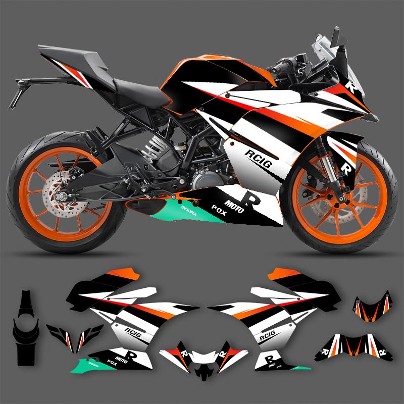 PowerZone for KTM RC 250 RC 390 2014 2015 2016 SUPERMOTO Custom Sticker Graphics Backgrounds Decals Racing Vinyl Sticker Kit 03
