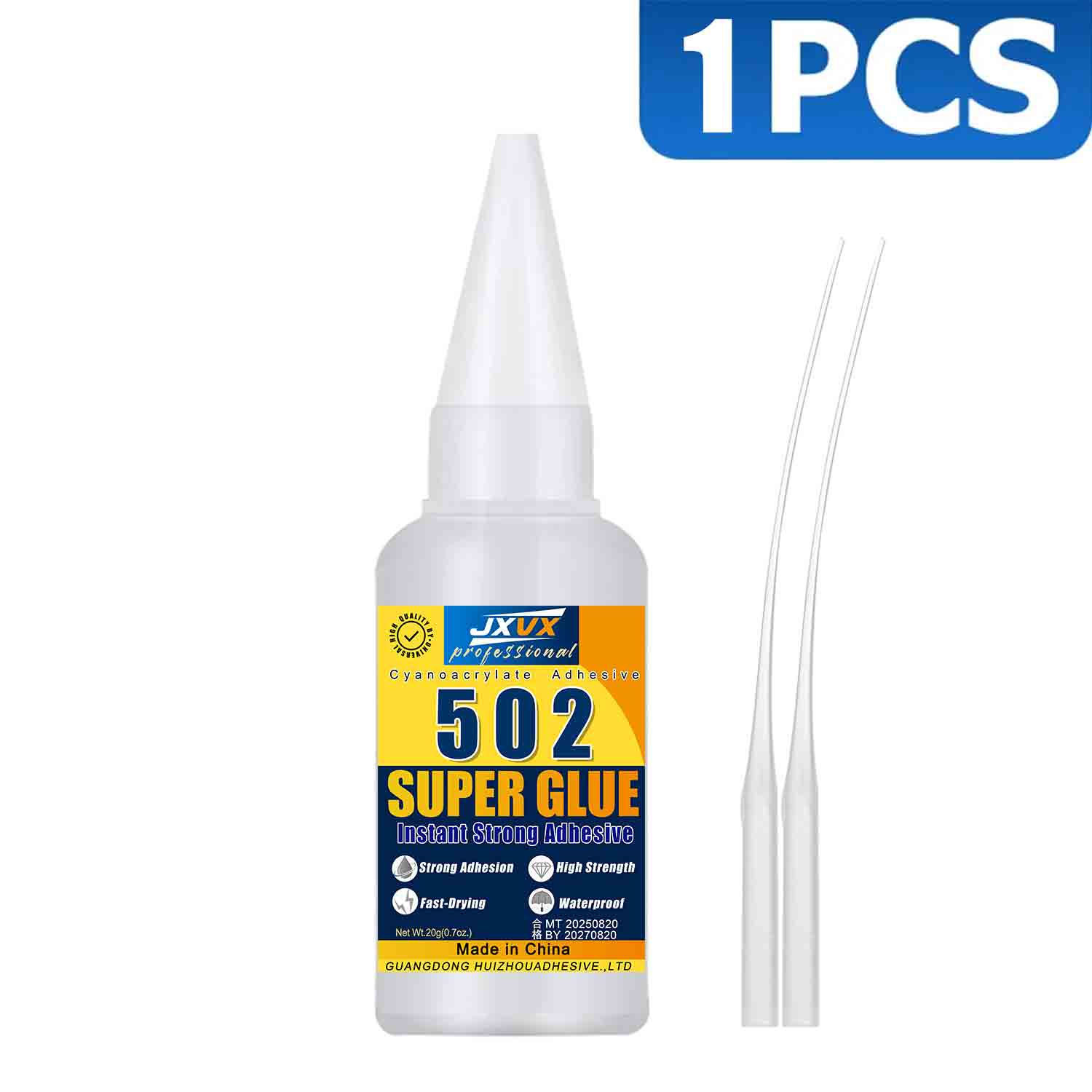 

JXVX 1-5pcs High-Strength 502 Super Glue Instant Adhesive High-Temperature Resistant Bonding Agent Suitable for Metal, Plastic, PVC, and Wood Po