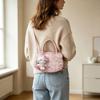 Miniso Fashionable Women's Shoulder Bag Plaid Pattern Women's Shoulder Bag with Pink KT Cat Pendant