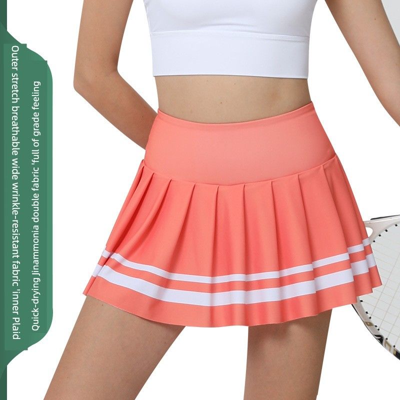 Foreign Trade New Bars Print Badminton Tennis Skirt Fitness Yoga Pleated Skirt Outdoor Running Short Exercise Skirt