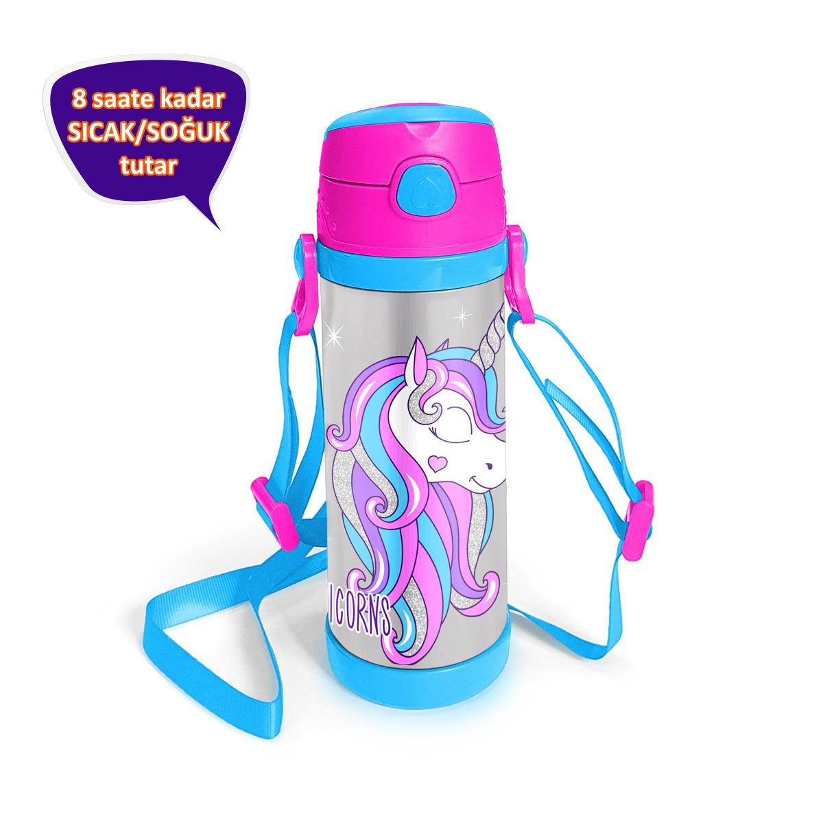 

Стальной термос Coral High Kids Розовый Серебряный Единорог с трубочкой, 500 мл 11932