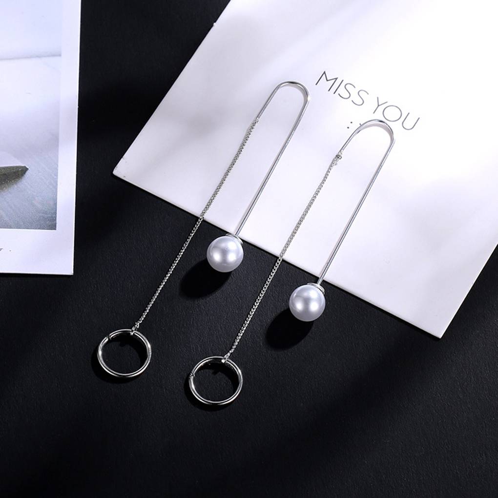 1 Paar Retro-Stil Runde Form Perlenohrringe Einzigartig Lange Quaste Ohrhänger Ohrringe für Damen Böhmische Ohrstecker