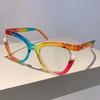 Oversized Cat Eye Women Eyeglasses with Pearls Stylish Blue Light Blocking Spectacles Trendy Multicolor Computer Eyewear