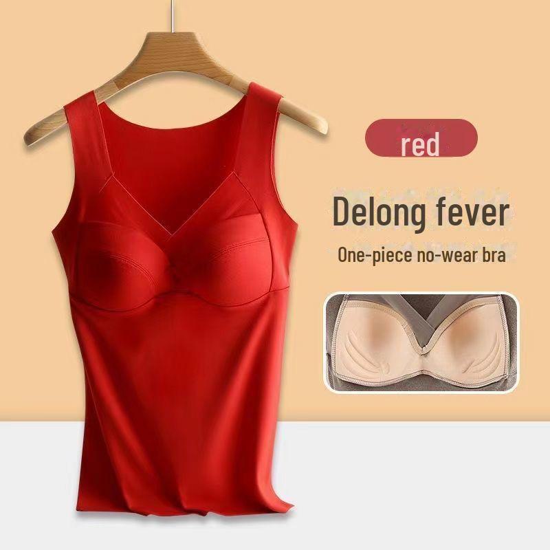 

Женский терможилет из немецкого бархата с нагрудной накладкой - бесшовная, плотная многослойная рубашка для осени и зимы 2XL for 110-130 lbs