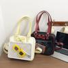 Japanese Style Kawaii PU Leather Itabag Women Transparent Pocket Bowknot Lolita Shoulder Bag Tote Handbags Women Ita Bag JK Girl
