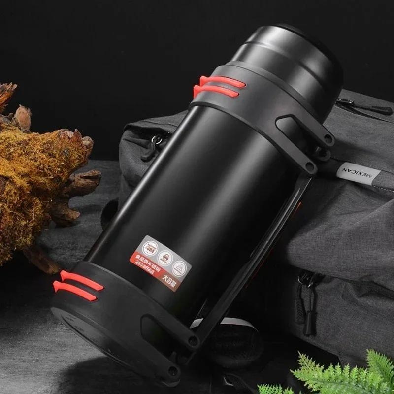 3L Large Capacity Thermos Bottle Stainless Steel Keep Warm Kettle Portable Water Bottle for Travel Camping Outdoor Drinkware
