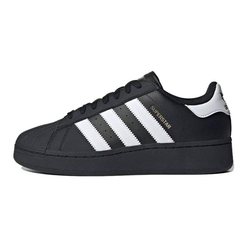 Adidas Originals Superstar Xlg Leather Comfortable Durable Breathable Low Top Kids Sneakers Kids Sneakers Black White IG0278