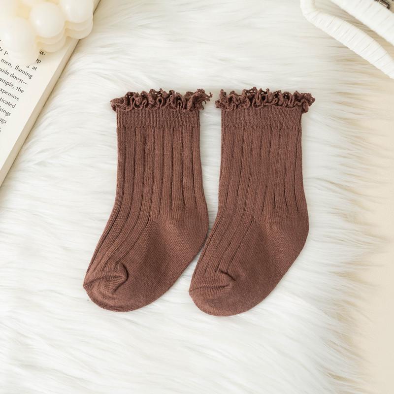 Kids Short Socks Ruffle Baby Girls Toddlers Cute Soft Cotton Sock Lace Flower Children School Uniform Socks For 0-8 Years
