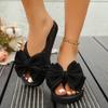 Fashion 2025 New Ladies Shoes Open Toe Women's Slippers Fashion Outdoor Daily Summer Butterfly-knot New Plus Size Light Flat Slippers
