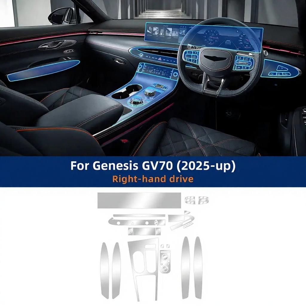 For Genesis GV70 2025 Car TPU Interior Protective Film Transparent  Gear Panel Center Console Anti-Scratch Sticker Accessories