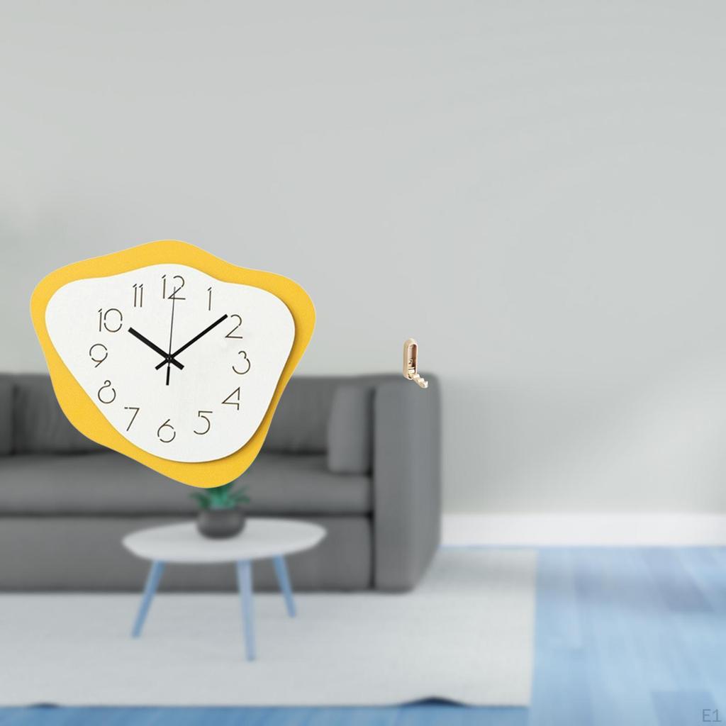 Acrylic Wall Clock Hanging Modern Office Ornament Timepiece Silent Folding Hook Clothes