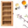 Bamboo Tea Storage Box 5 Compartments with Acrylic Window Flip Top Lid Airtight Container for Tea Bags Organizer, Chinese Tea Accessories