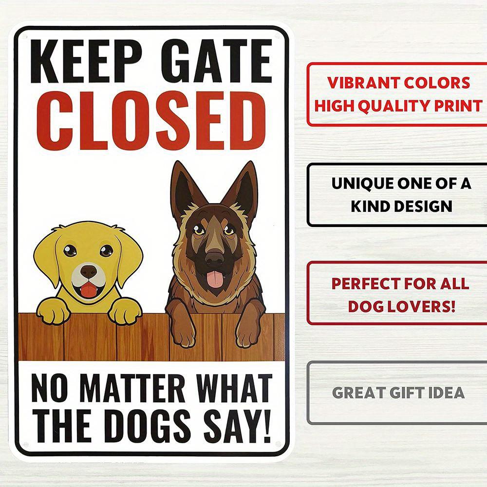 Mfoever Venicor Dog Keep Gate Closed Sign X Inches Dog On Premises Outdoor Sign Welcome Dog Door Sign