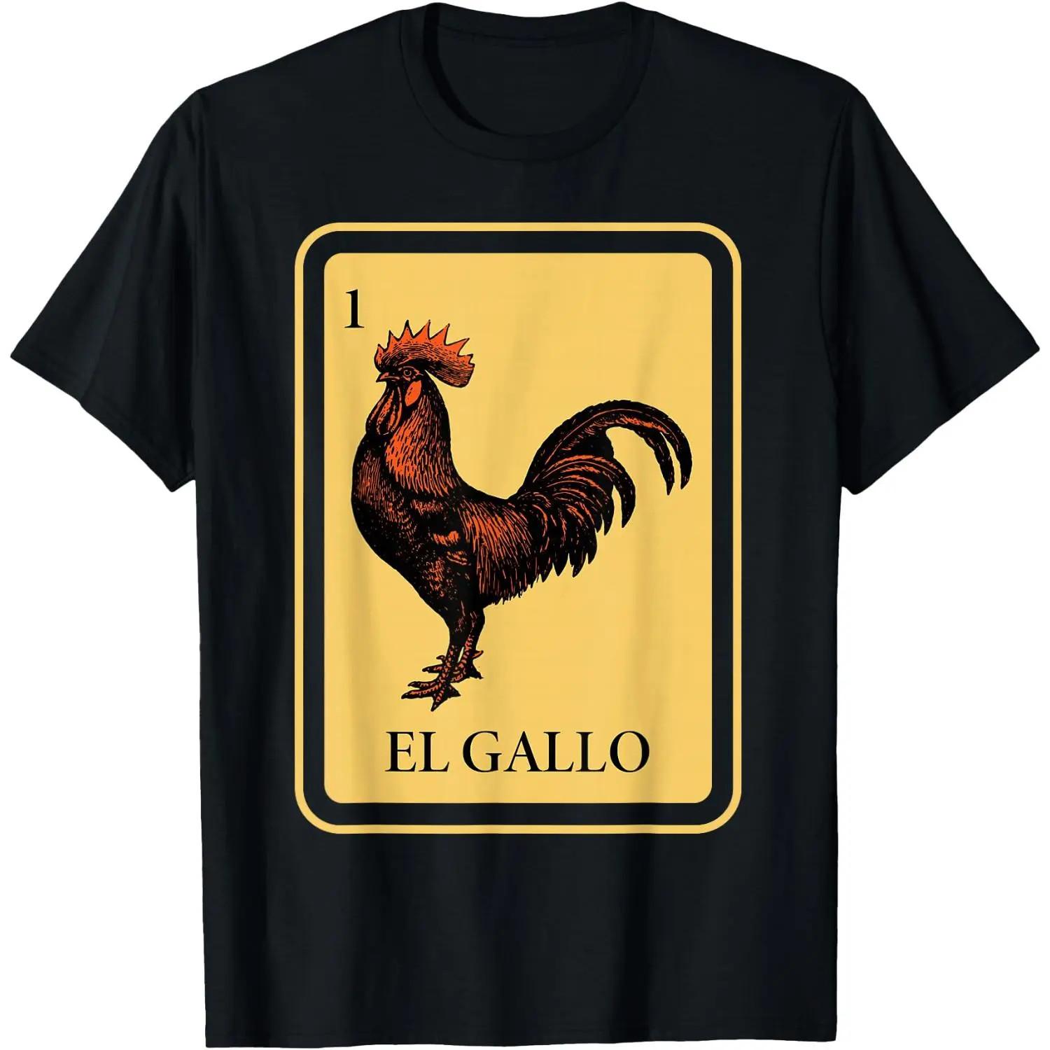 Mexican El Gallo Bingo Card Game Traditional Rooster T-Shirt Mexican Bingo Card S