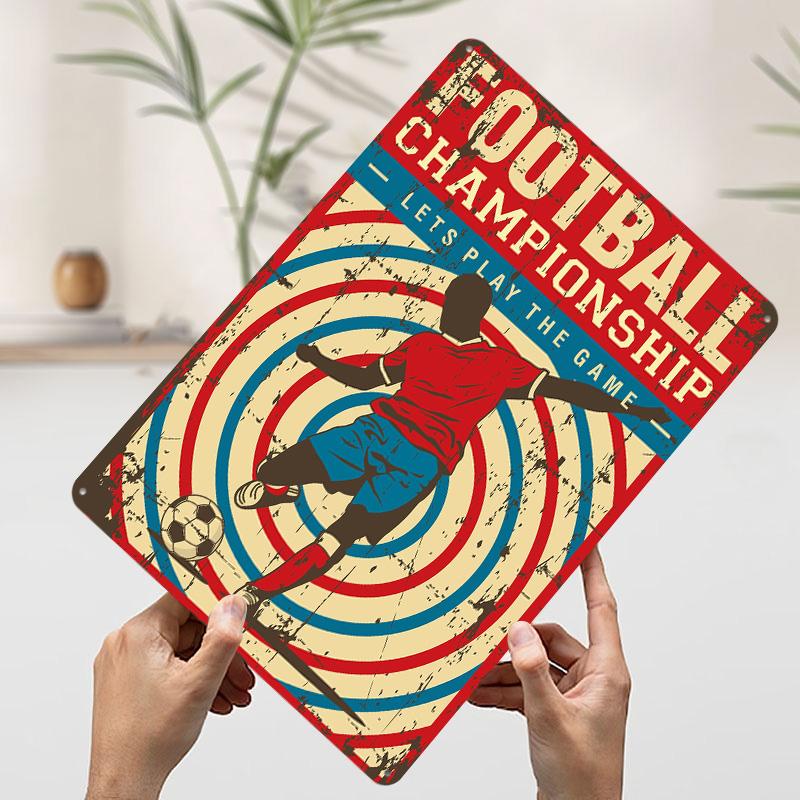 

Football Championship Tin Plaque Poster Customized Wall Art Retro Vintage Metal Signs for Room Modern Home Decoration Luxury 7.9x11.8In(20x30cm)