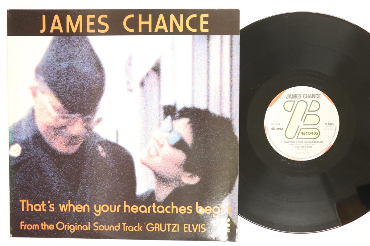 12inch Record JAMES CHANCE Thats When Your Heartaches Begin ZE12005 ZE 1979 UK Rock Used