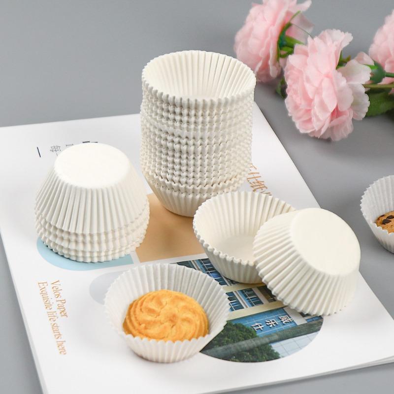 150/200Pcs Chocalate Paper Liners Baking Muffin Cake Cups Forms Cupcake Cases White Party Tray Mold Greaseproof Wrappers Holder