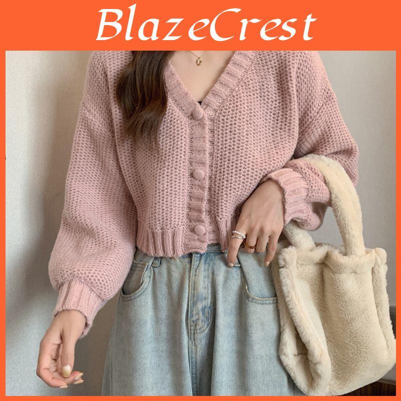 Button Vneck Women Sweater Cardigan Up Casual Knit Sweater Coat Sweet Cardigan Coat For Women Autumn Winter
