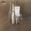 Punch-Free Wall-Mounted Bathroom Set: Toothbrush Holder & Mouthwash Cup Storage Rack