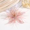 Vintage Sequin Lace Feather Hair Clip Mesh Beads Flower Hairpin Headwear Edge Clip Bridal Wedding Headwear Girl/Women