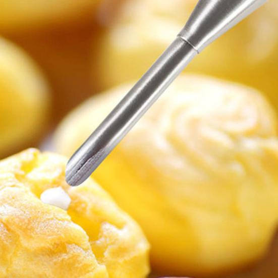 1 Set Puff-Spritzbeutel-Düsen, arbeitssparende rostfreie Edelstahl-Kuchendekorations-Creme-Spritzdüsen für die Küche