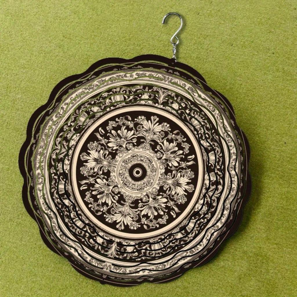 Europejski Kwiatowy Okrągły Kinetyczny Spinner Wiatrowy do Dekoracji Ogrodu Wewnętrznego Zewnętrznego, Obrotowe Wiszące Rękodzieło, Prezent na Wszystkie Rodzaje Pomieszczeń