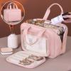 PU Leather Women Travel Storage Bag Toiletry Organizer Pouch Ladies Large Capacity Cosmetic Bag Portable Zipper Make Up Handbags