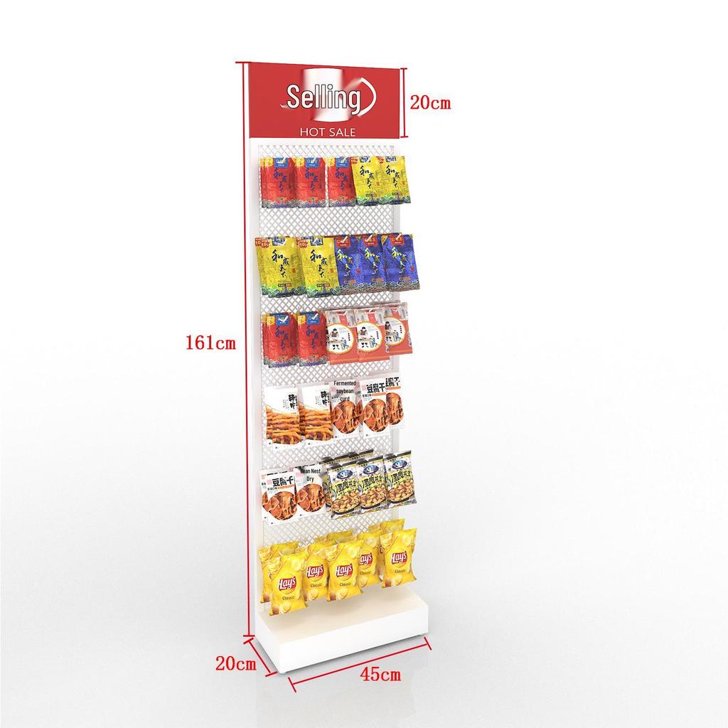 Multi-Use Display Rack with Hooks: Perfect for Spicy Strips, Snacks, Socks, Lip Balm, Toothbrushes, and Small Accessories.