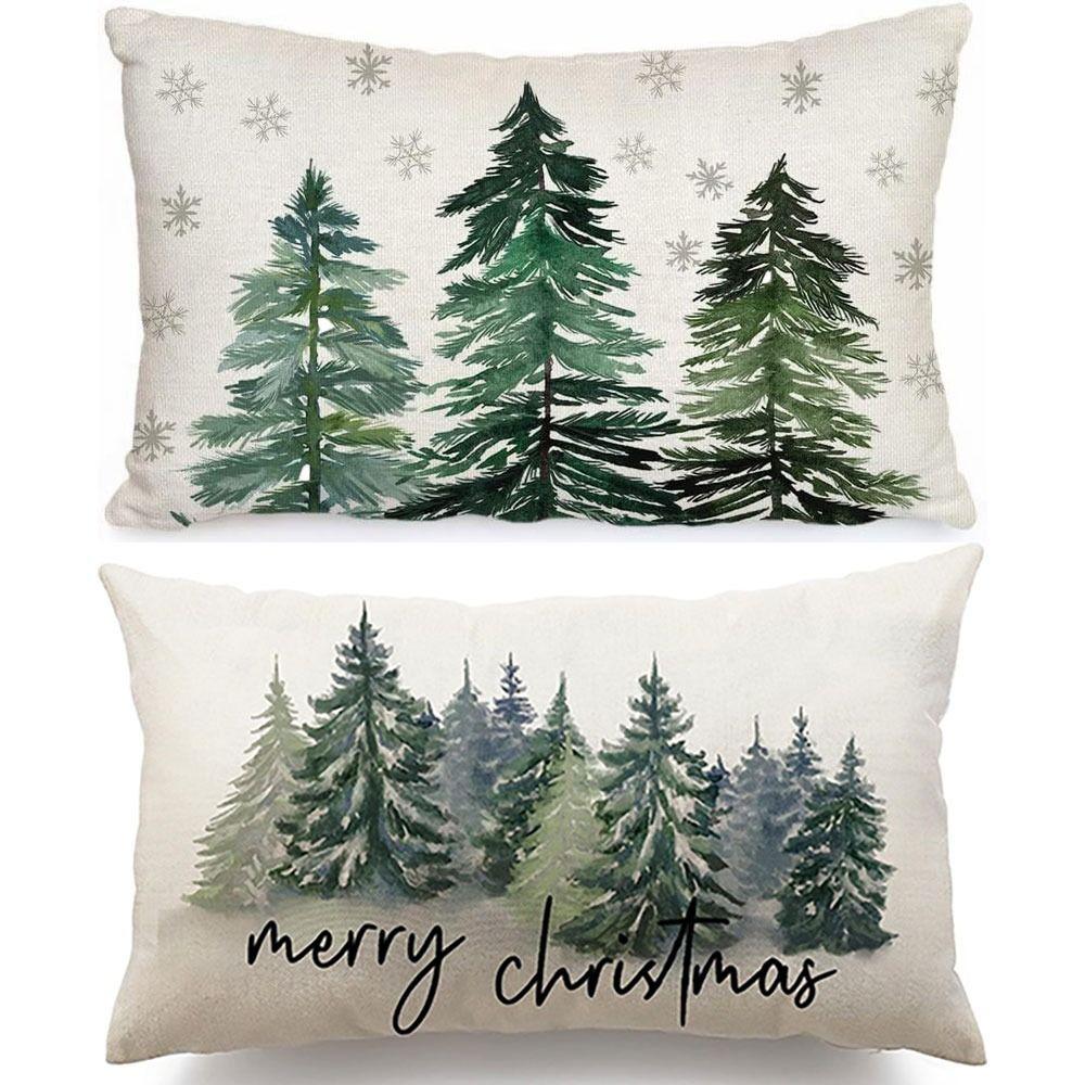1/2pcs Terylene Decorative Throw Pillow Cover 12*20 Inch Christmas Decorated Pillowcase  Office