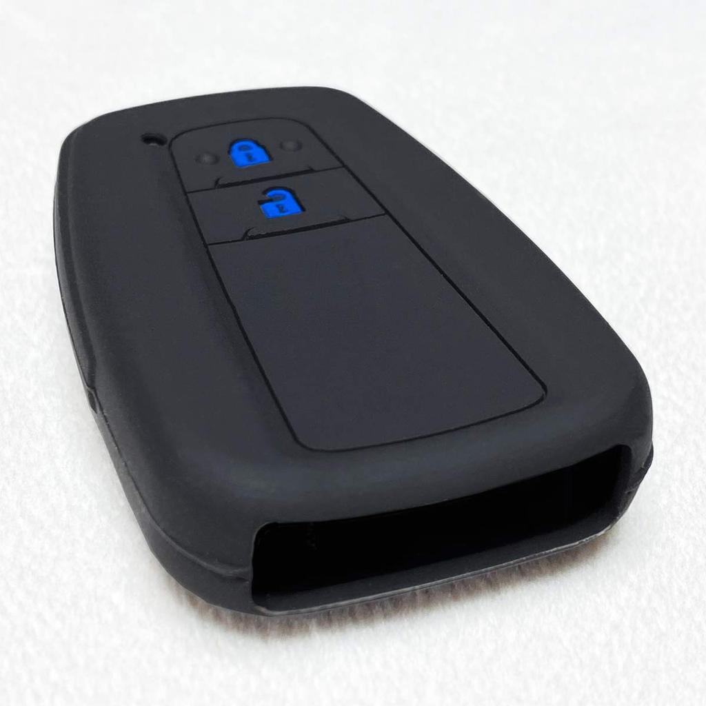 IKT Smart Key Silicone Cover for Toyota Cars, 2 Buttons, Black Blue, Prius 50