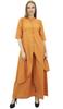 Phagun Asymmetrical Kurta Kurti Solid Beige Indian Clothing With Palazzo