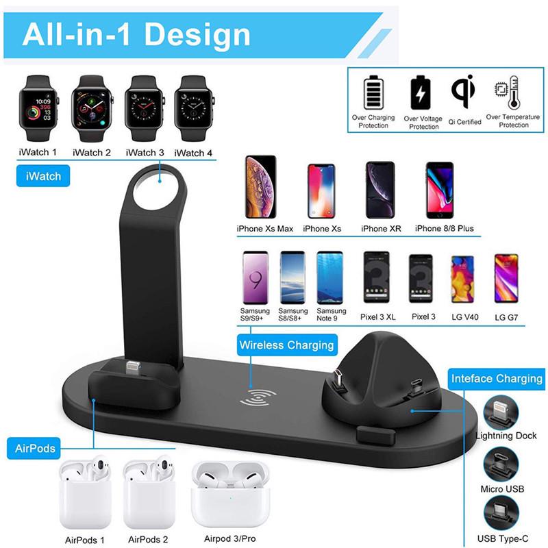 15W 4-in-1 Wireless Charging Dock for Phones, Watches, and Earphones