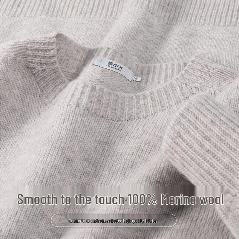SNOWFLYING Women's 100% Lambswool Crew Neck Sweater