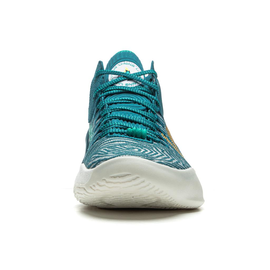 Li Ning Yushuai Ultra Slip Resistant Abrasion Resistant Mid top Basketball Shoes Men's Green ABAU003-16
