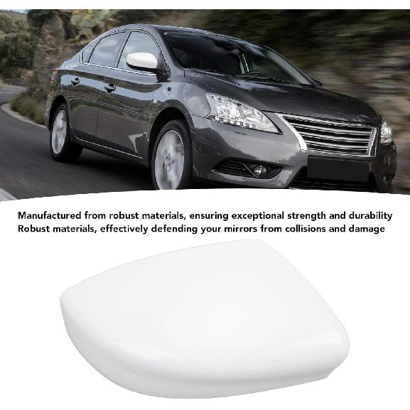 Side Mirror Cover Exterior Rearview Wing Mirror Housing Cap Unpainted White Replacement for Sentra 2012-2019 (without Turning Light Version) Right