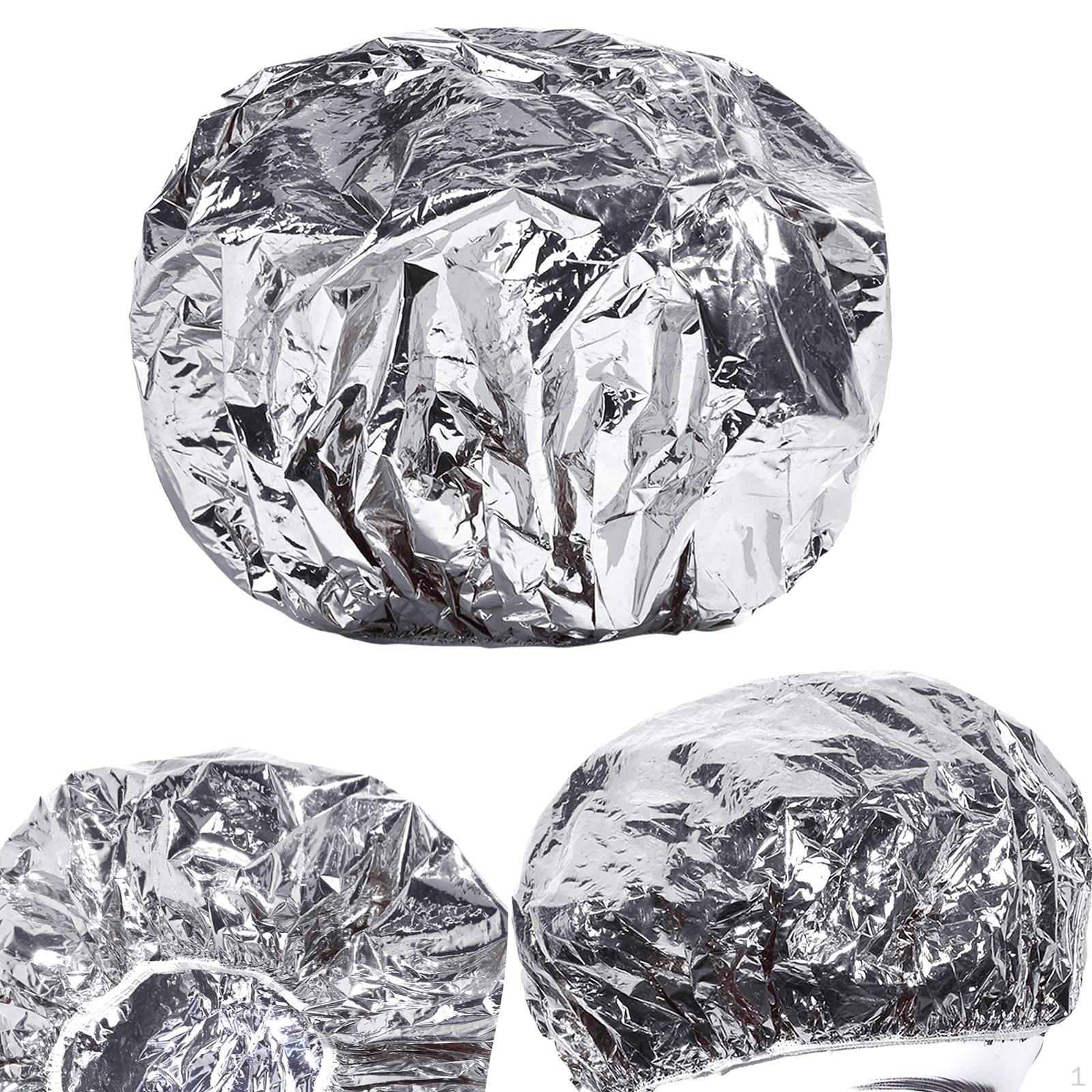 

Elastic Shower Cap Heat Insulation Hat Tin Foil Cover, Hairdressing Nourishing Women Hair Salon Argent