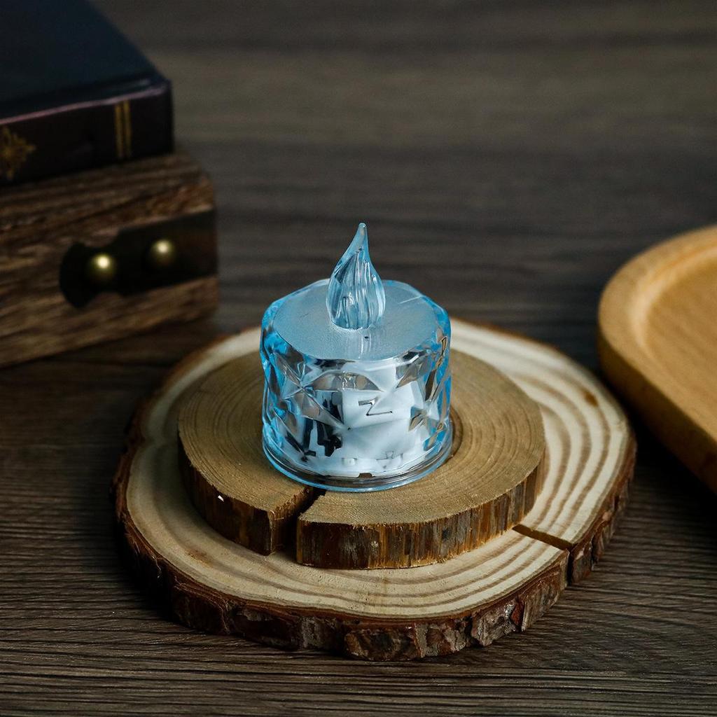 Transparent LED Crystal Tea Light Candles - Set of 24 Smokeless for Christmas or Romantic Nights
