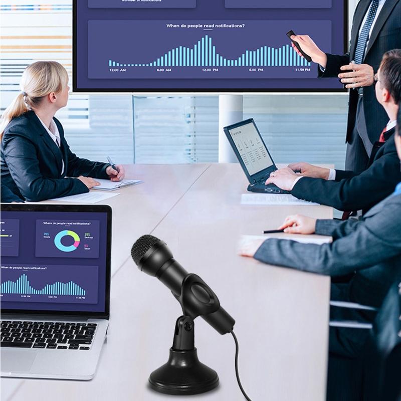 Wired Microphone with 200cm Cable Condenser Handheld Microphone with Stand for Karaoke Singing, Speech, Wedding